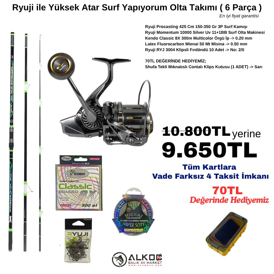 Ryuji ile Yüksek Atar Surf Yapıyorum Olta Takımı ( 6 Parça )