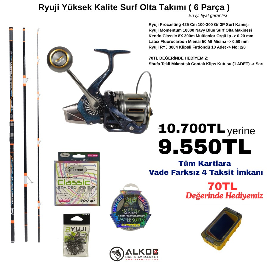 Ryuji Yüksek Kalite Surf Olta Takımı ( 6 Parça )