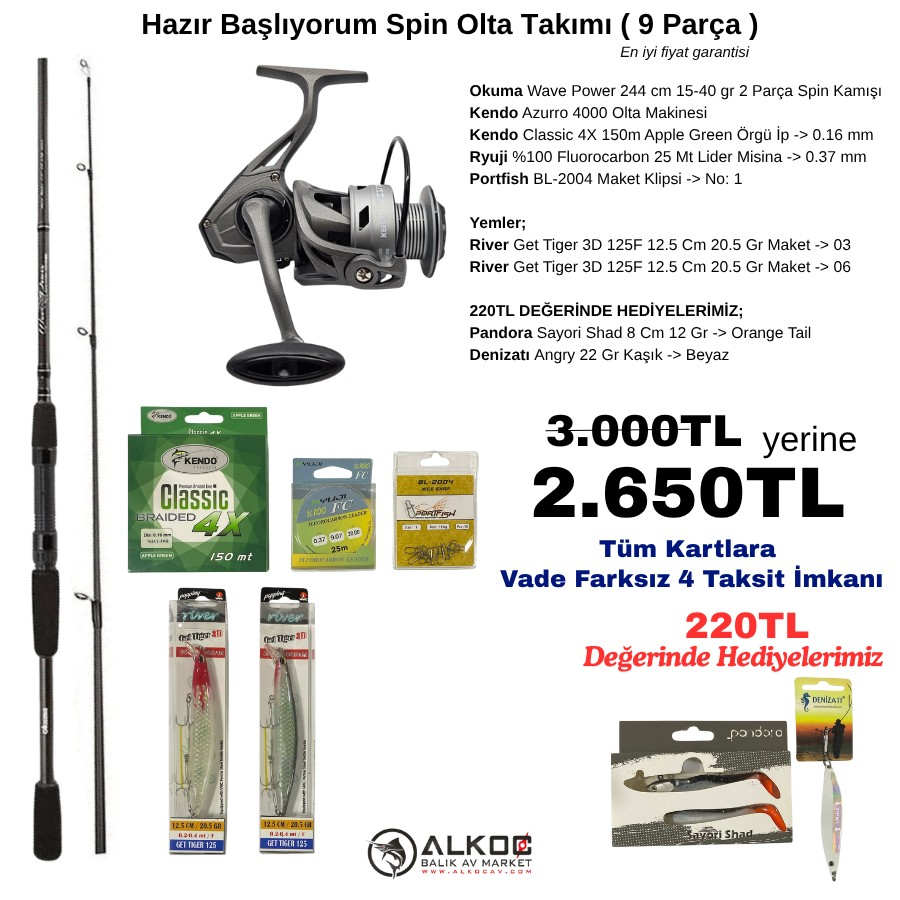 Hazır Başlıyorum Spin Olta Takımı ( 9 Parça )