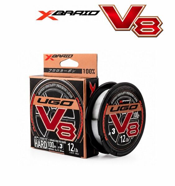 YGK X061 F-UGO V8 Hard FC Fluorocarbon Misina 100 Mt