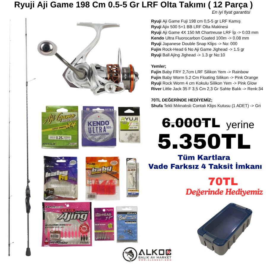 Ryuji Aji Game 198 Cm 0.5-5 Gr LRF Olta Takımı ( 12 Parça )