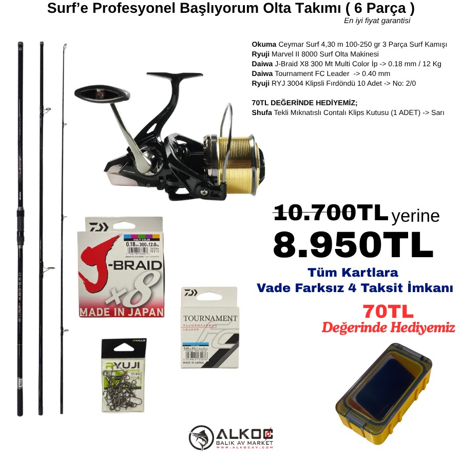 Surf’e Profesyonel Başlıyorum Olta Takımı ( 6 Parça )