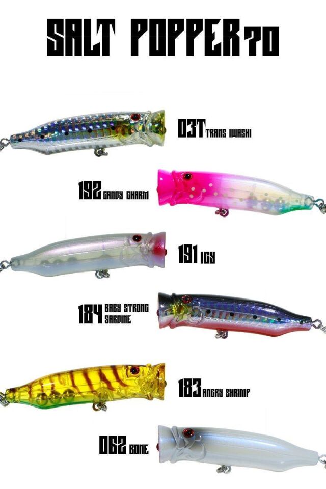 Fujin Salt Popper 70mm 9.5gr Su Üstü Maket Balık 191 Icy
