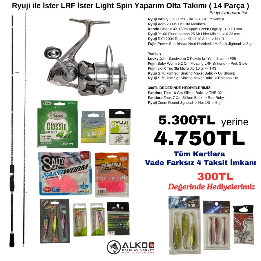 Ryuji ile İster LRF İster Light Spin Yaparım Olta Takımı ( 14 Parça )