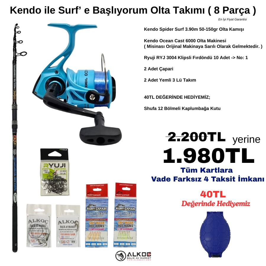 Kendo ile Surf’ e Başlıyorum Olta Takımı ( 8 Parça )