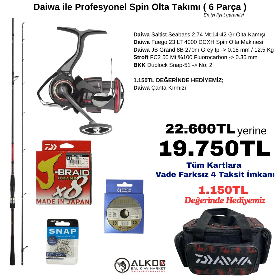 Daiwa ile Profesyonel Spin Olta Takımı ( 6 Parça )
