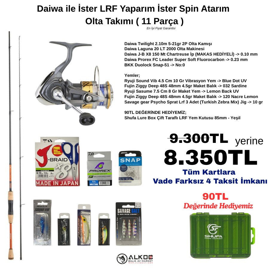 Daiwa ile İster LRF Yaparım İster Spin Atarım Olta Takımı ( 11 Parça )