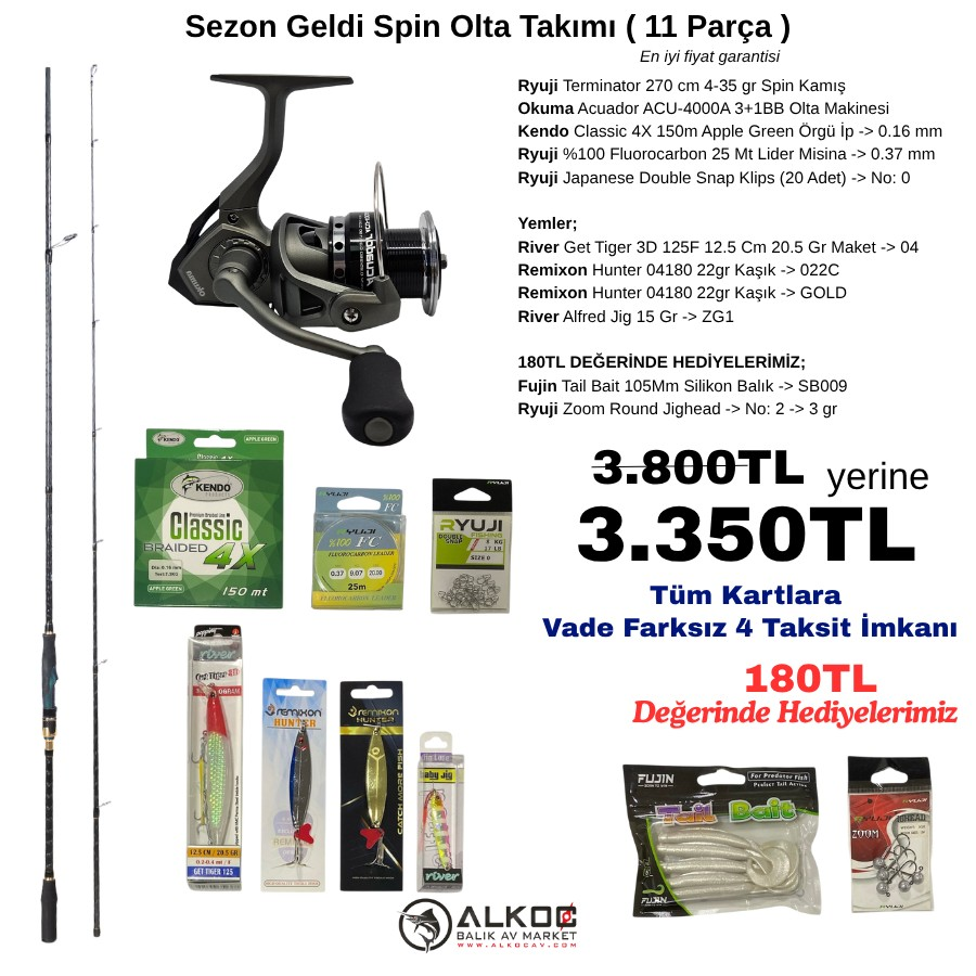 Sezon Geldi Spin Olta Takımı ( 11 Parça )