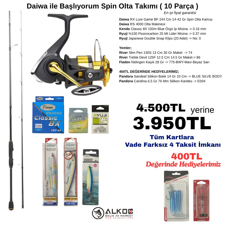 Daiwa ile Başlıyorum Spin Olta Takımı ( 10 Parça )