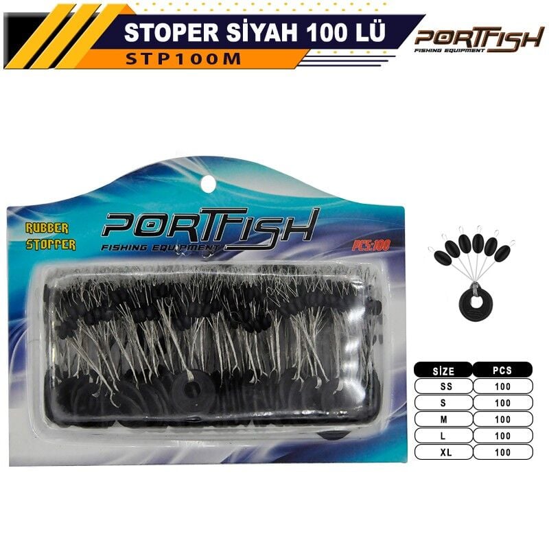 Portfish Stoper Siyah 100 Lü Paket