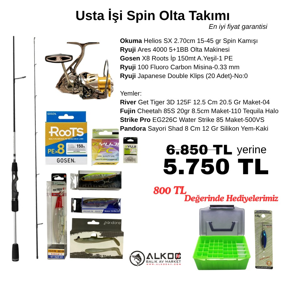 Usta İşi Spin Olta Takımı