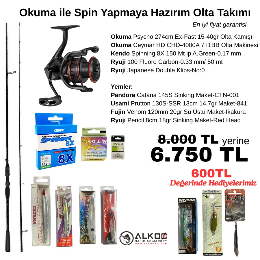 Okuma ile Spin Yapmaya Hazırım Olta Takımı
