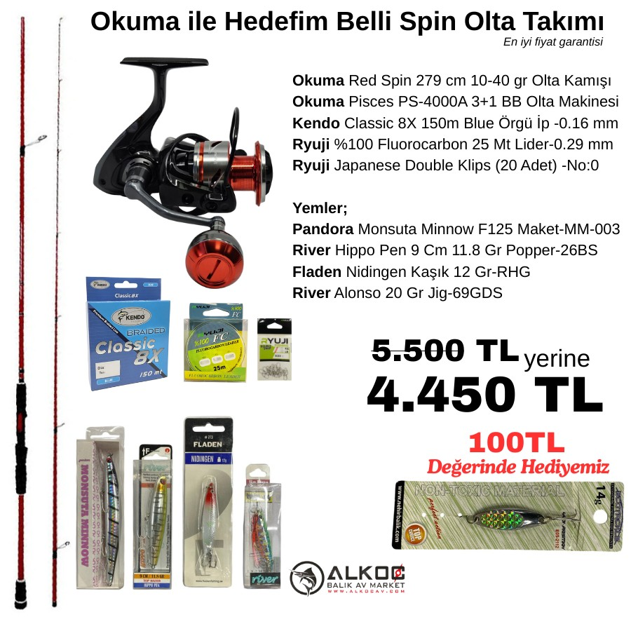 Okuma ile Hedefim Belli Spin Olta Takımı