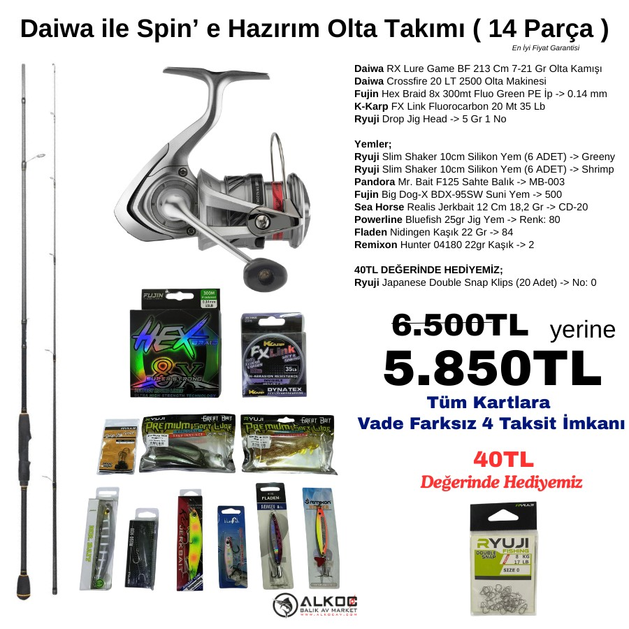 Daiwa ile Spin’ e Hazırım Olta Takımı ( 14 Parça )