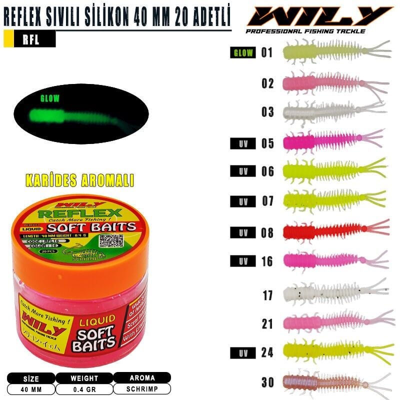 Wily Reflex Sıvılı Silikon 40 mm 20 Adetli