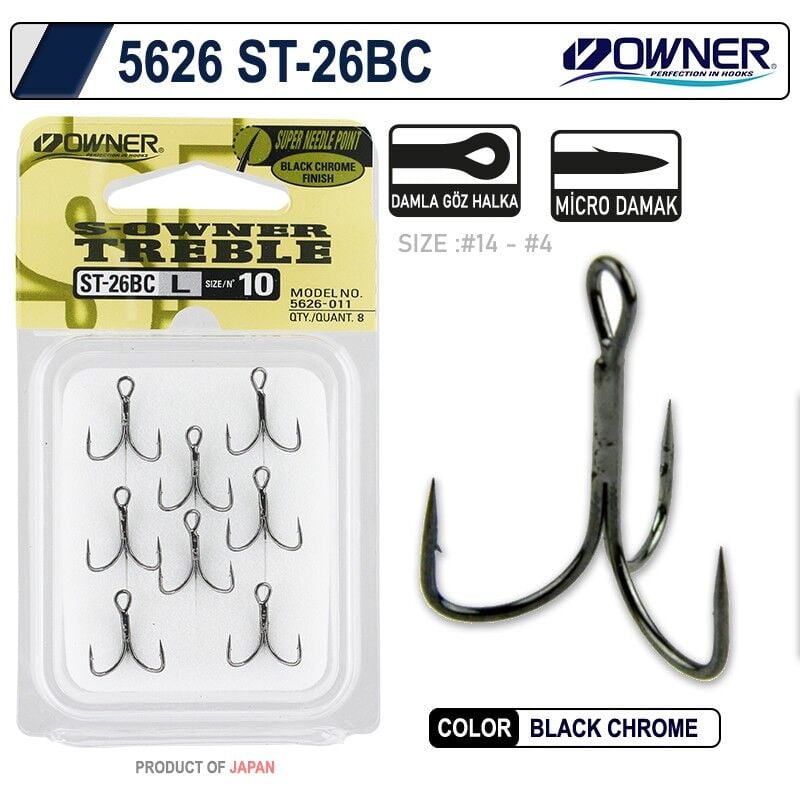 Owner 5626 St-26BC L Üçlü İğne Black Nikel