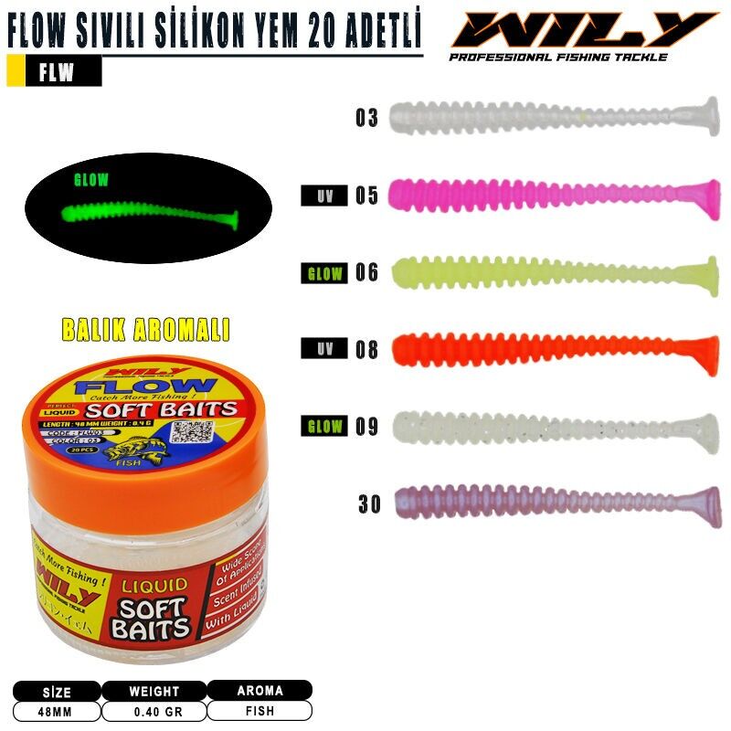 Wily Flow Sıvılı Silikon 48 mm 20 Adetli