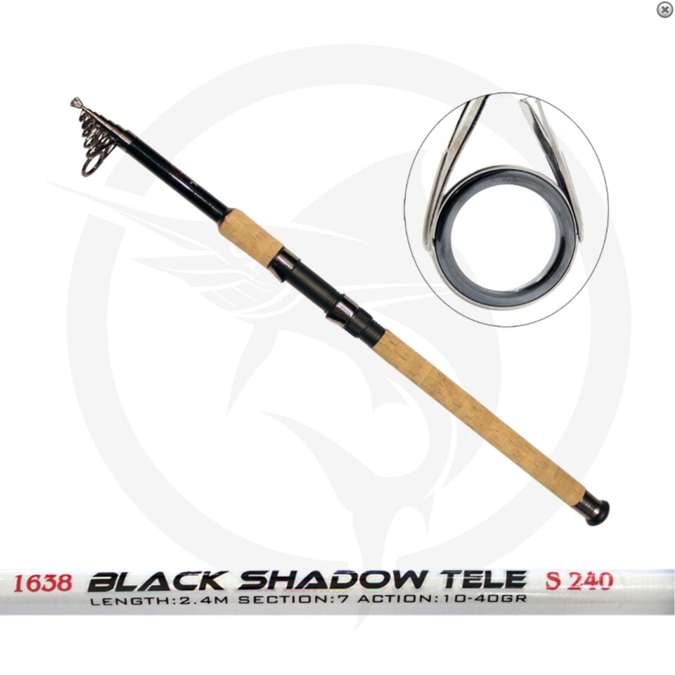 Captain 1638 Black Shadow Tele Spin 240 cm 10-40 Gr Atarlı Kamış