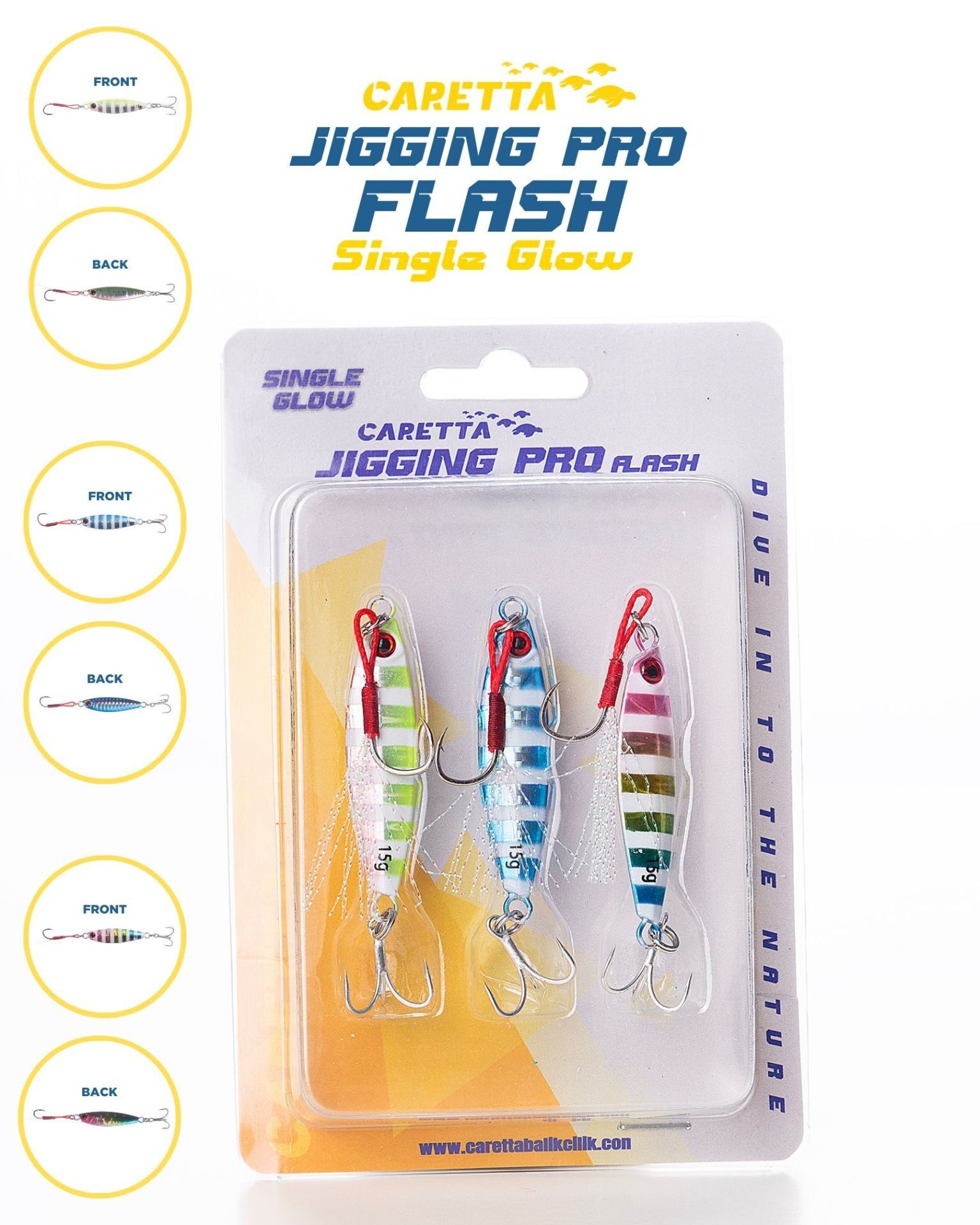 Caretta Jigging Pro Flash Jig Yem 12 GR Single Glow