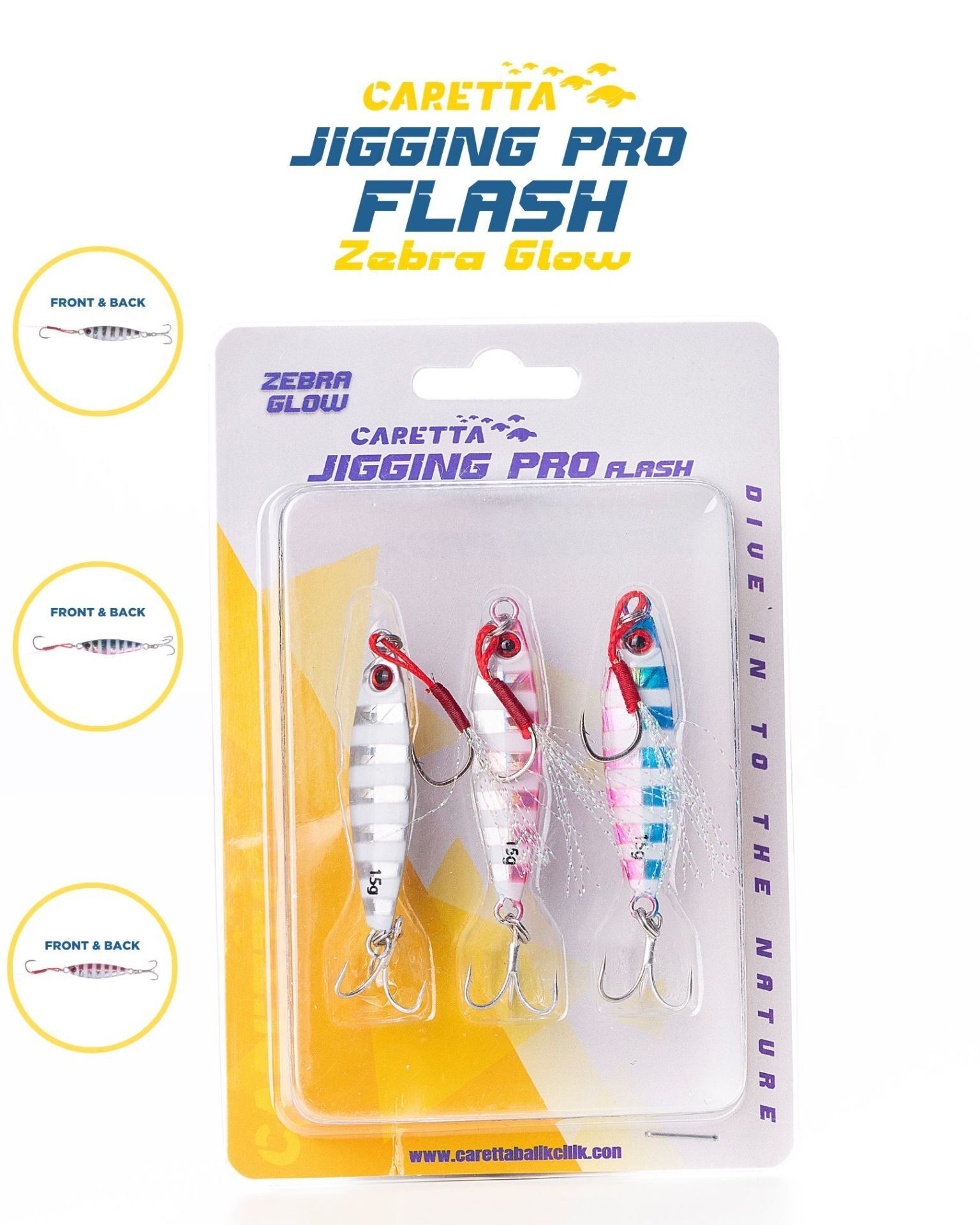 Caretta Jigging Pro Flash Jig Yem 10 GR Zebra Glow