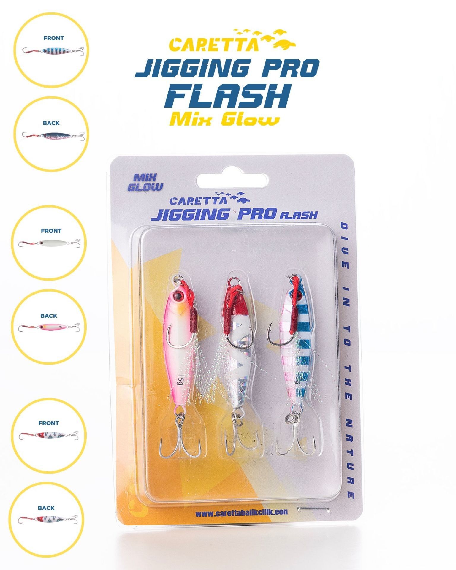 Caretta Jigging Pro Flash Jig Yem 7 GR Mix Glow