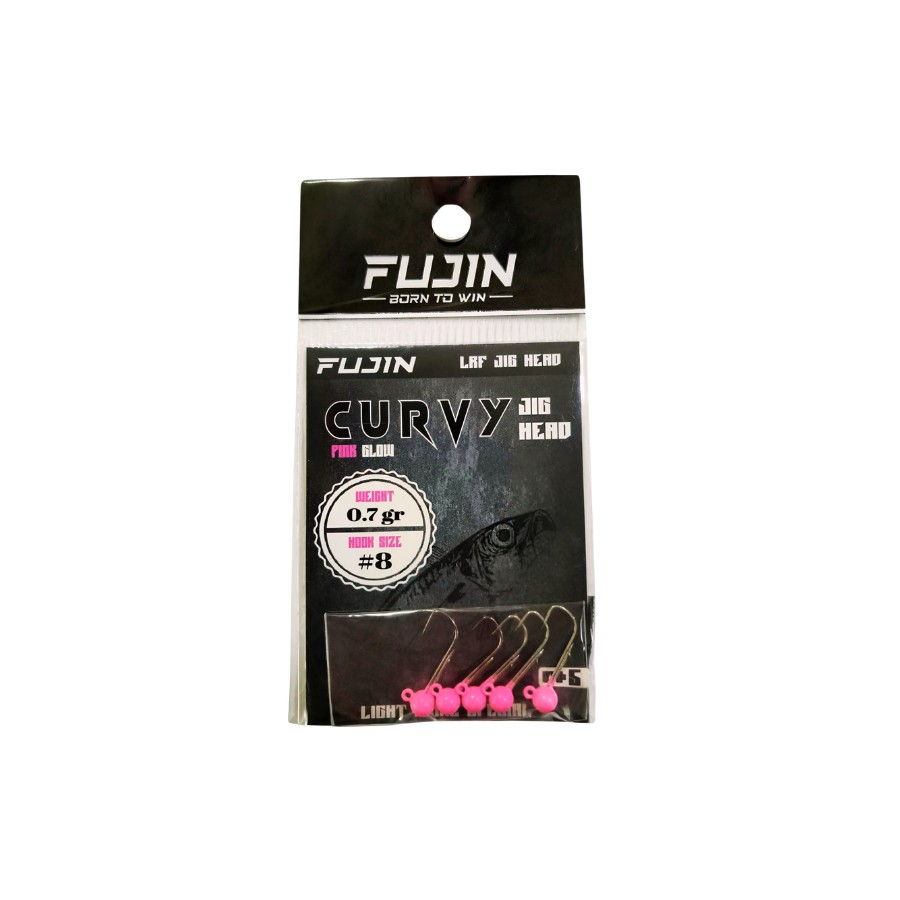 Fujin Curvy Pink Glow Jig Head