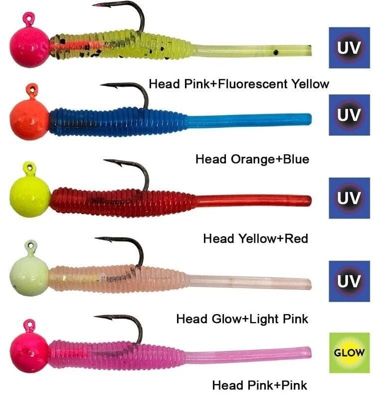 Kendo Hook Worm Jighead+Lrf Silikonu 1.5 GR+4.5 CM 5 Adet