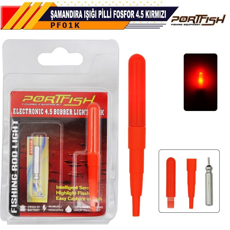 Portfish Şamandıra Işığı Pilli Fosfor 4,5 Kırmızı