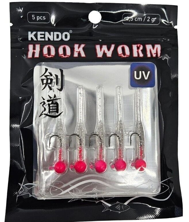 Kendo Hook Worm Jighead+Lrf Silikonu 2 GR+4.5 CM 5 Adet