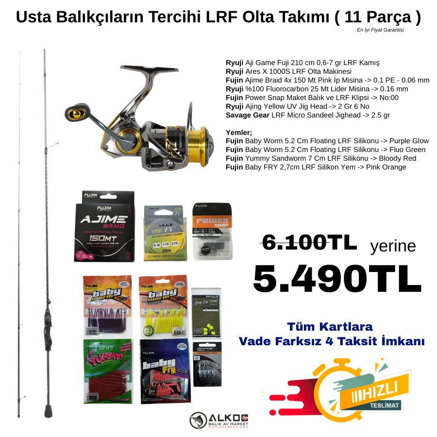 Usta Balıkçıların Tercihi LRF Olta Takımı ( 11 Parça )