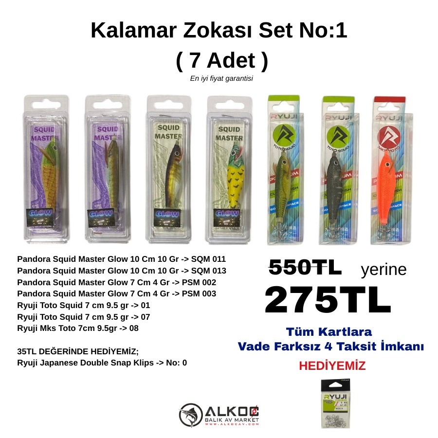 Kalamar Zokası Set No:1
 ( 7 Adet )