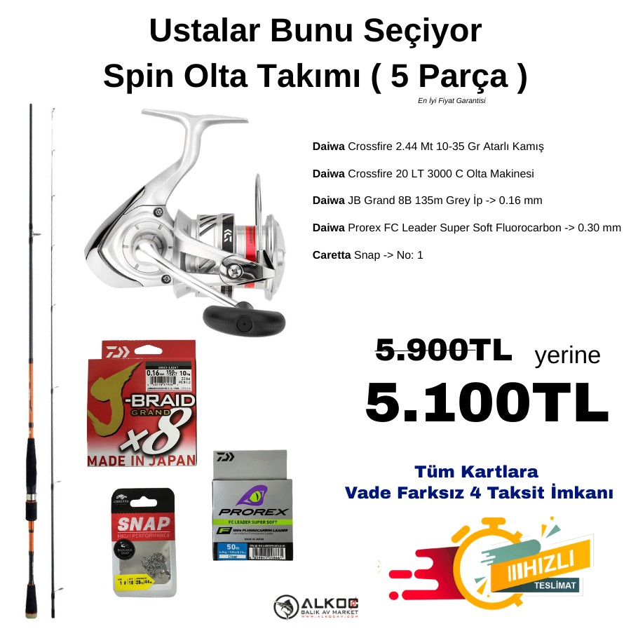 Ustalar Bunu Seçiyor Spin Olta Takımı ( 5 Parça )
