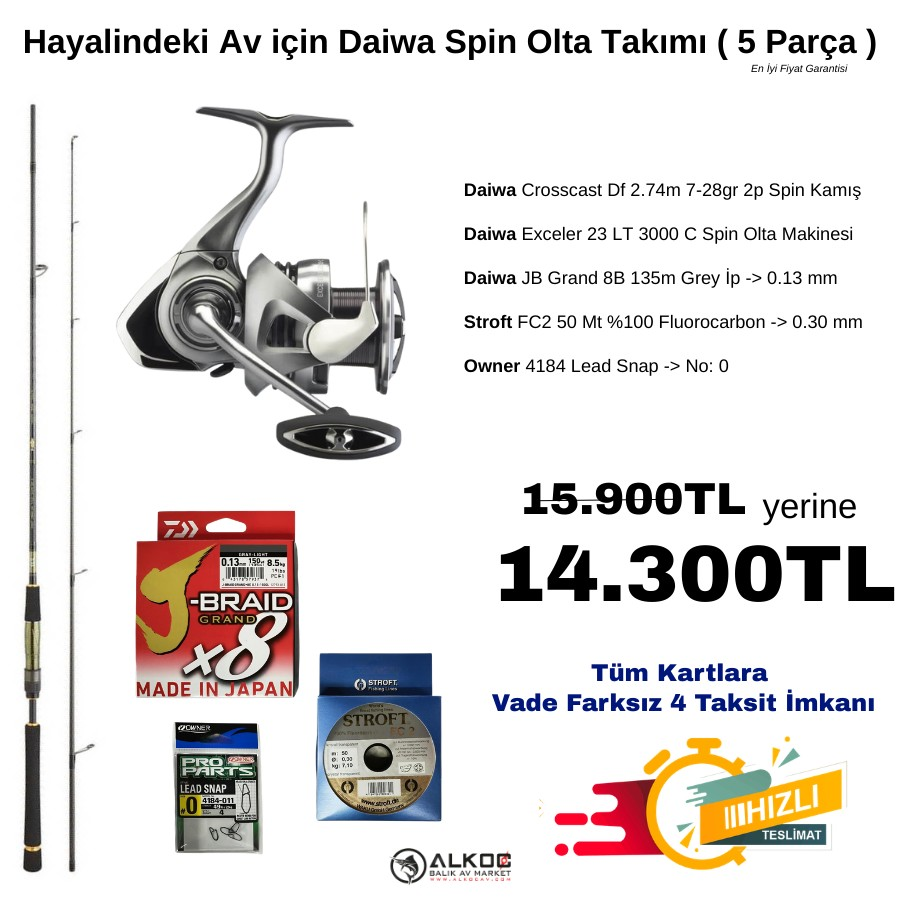 Hayalindeki Av için Daiwa Spin Olta Takımı ( 5 Parça )