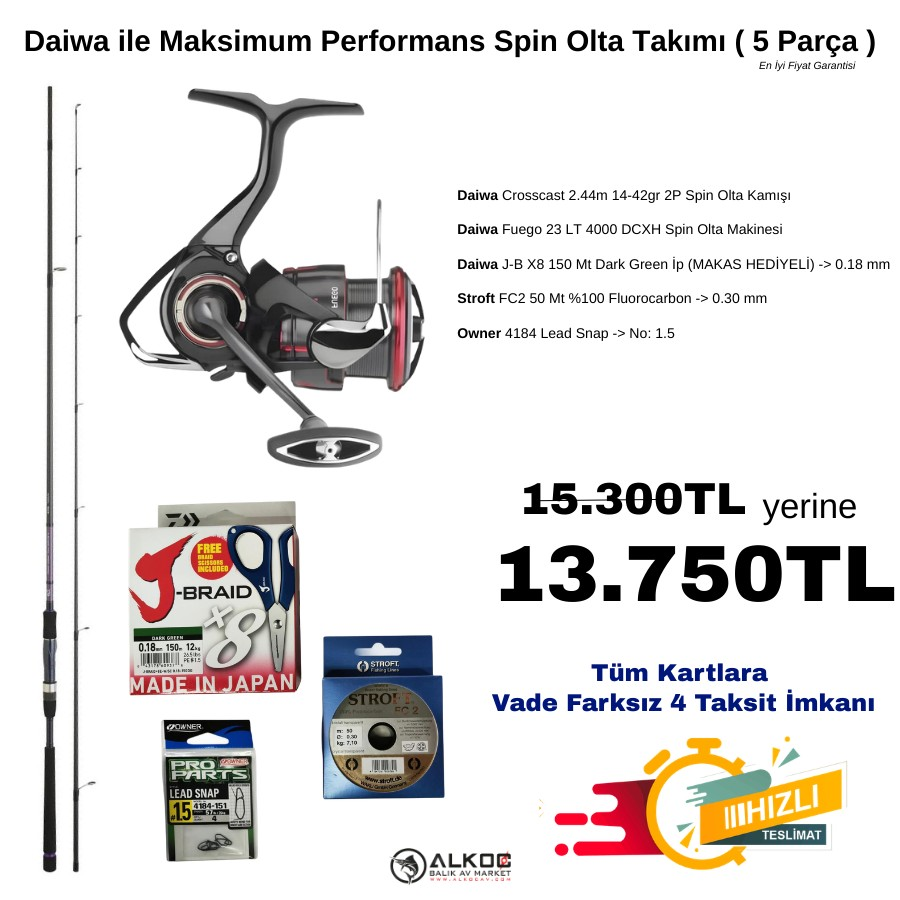 Daiwa ile Maksimum Performans Spin Olta Takımı ( 5 Parça )
