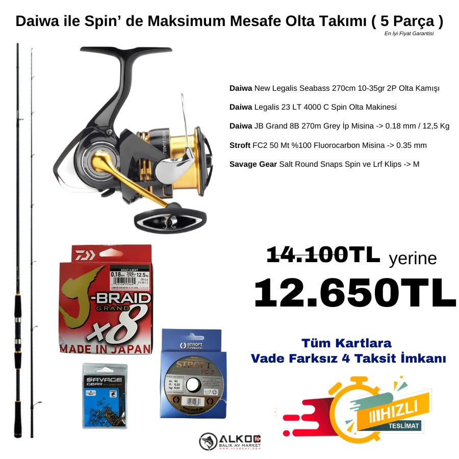 Daiwa ile Spin’ de Maksimum Mesafe Olta Takımı ( 5 Parça )