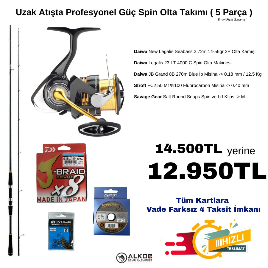 Uzak Atışta Profesyonel Güç Spin Olta Takımı ( 5 Parça )