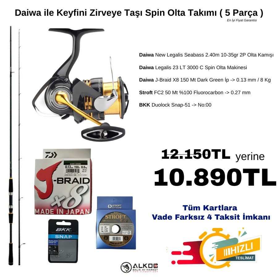 Daiwa ile Keyfini Zirveye Taşı Spin Olta Takımı ( 5 Parça )