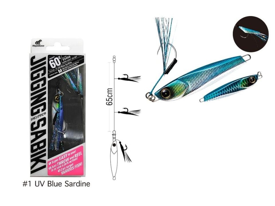 Hayabusa EX 450 Jigging Sabiki 60gr Light Jig Suni Yem