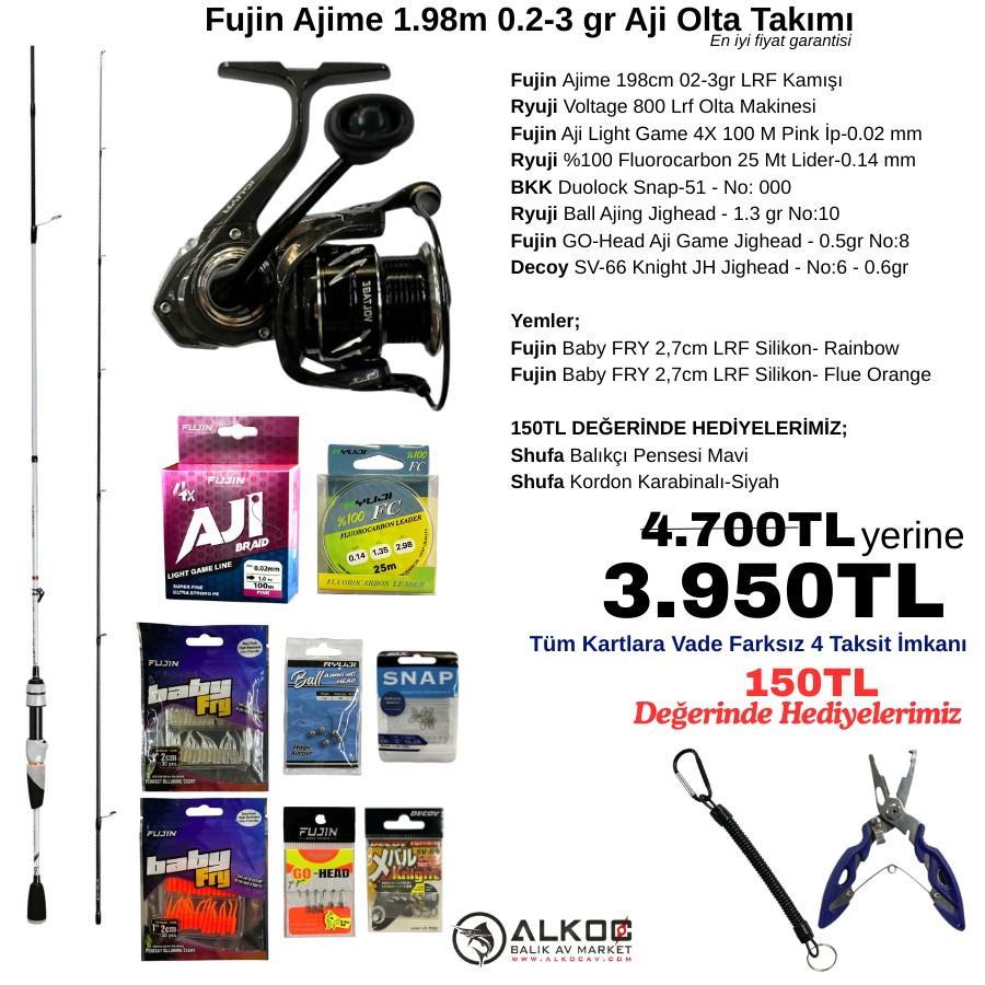 Fujin Ajime 1.98m 0.2-3 gr Aji Olta Takımı