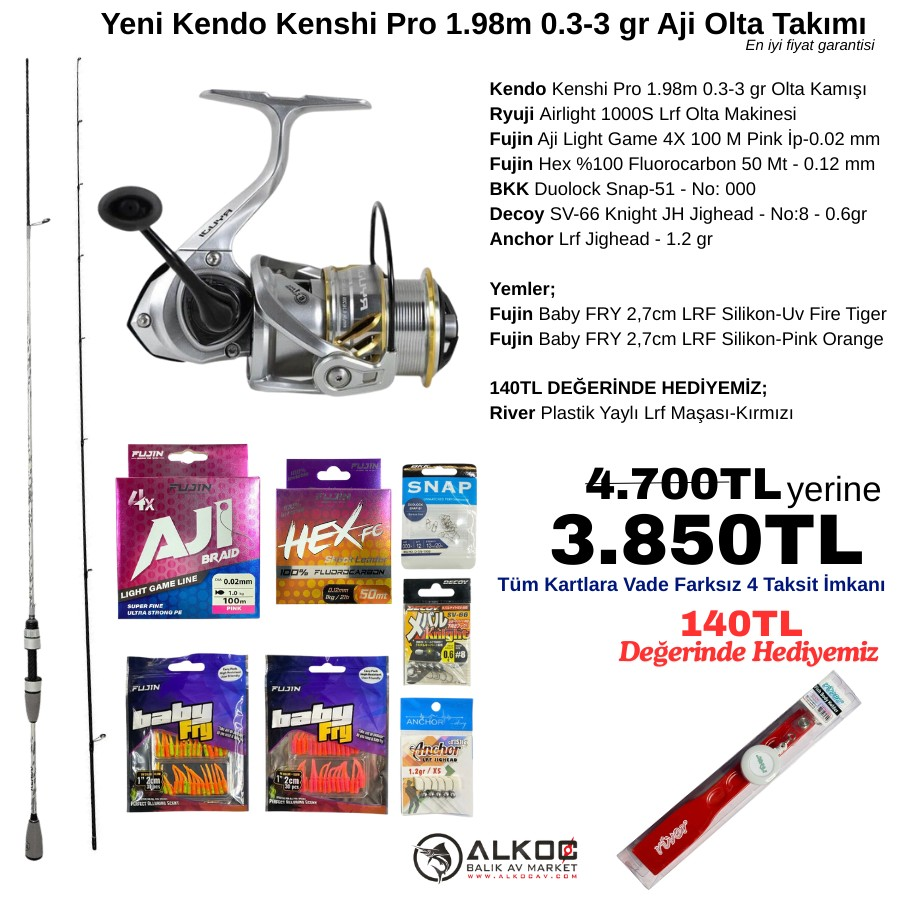 Yeni Kendo Kenshi Pro 1.98m 0.3-3 gr Aji Olta Takımı