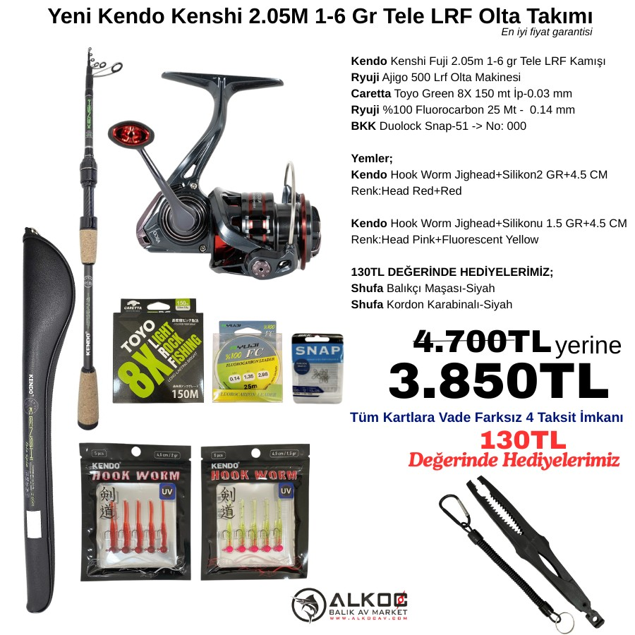 Yeni Kendo Kenshi 2.05M 1-6 Gr Teleskopik LRF Olta Takımı