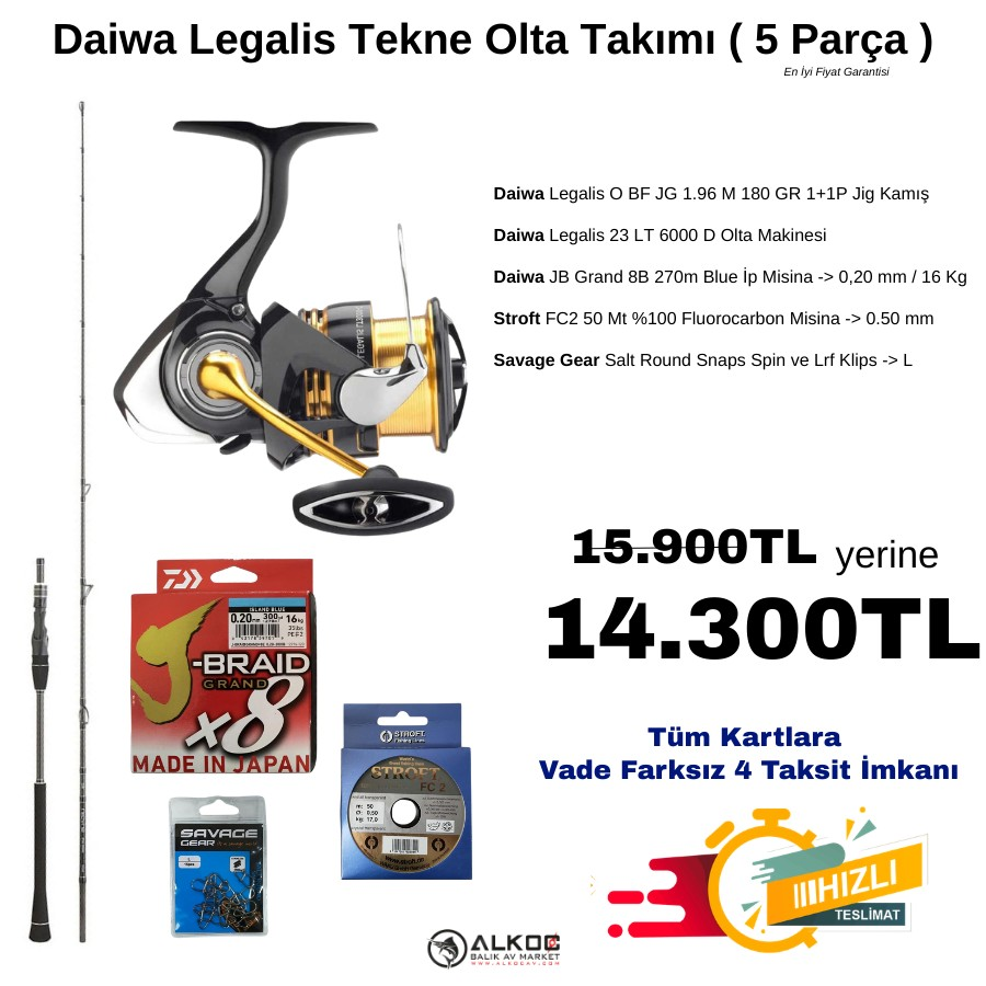 Daiwa Legalis Tekne Olta Takımı ( 5 Parça )