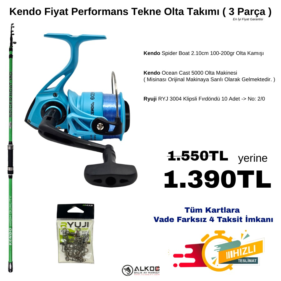 Kendo Fiyat Performans Tekne Olta Takımı ( 3 Parça )