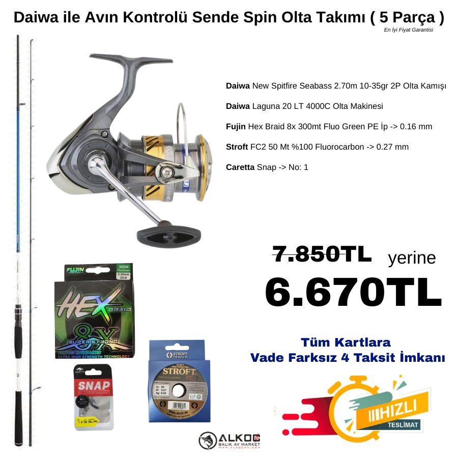 Daiwa ile Avın Kontrolü Sende Spin Olta Takımı ( 5 Parça )