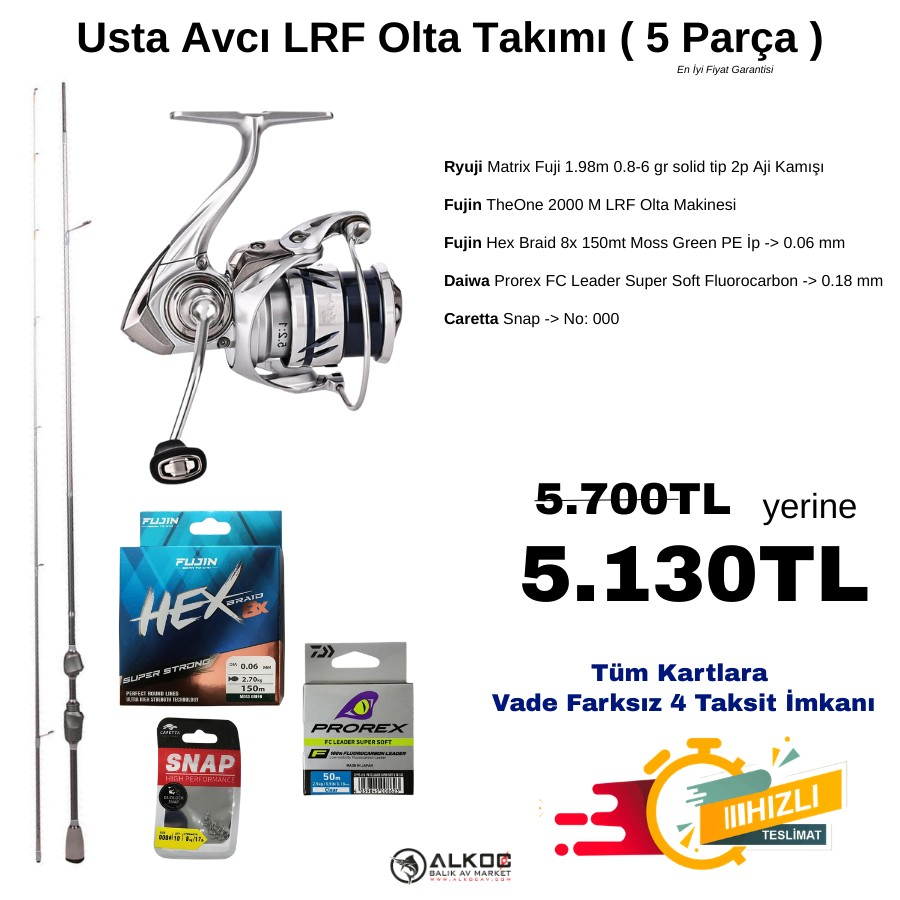 Usta Avcı LRF Olta Takımı ( 5 Parça )