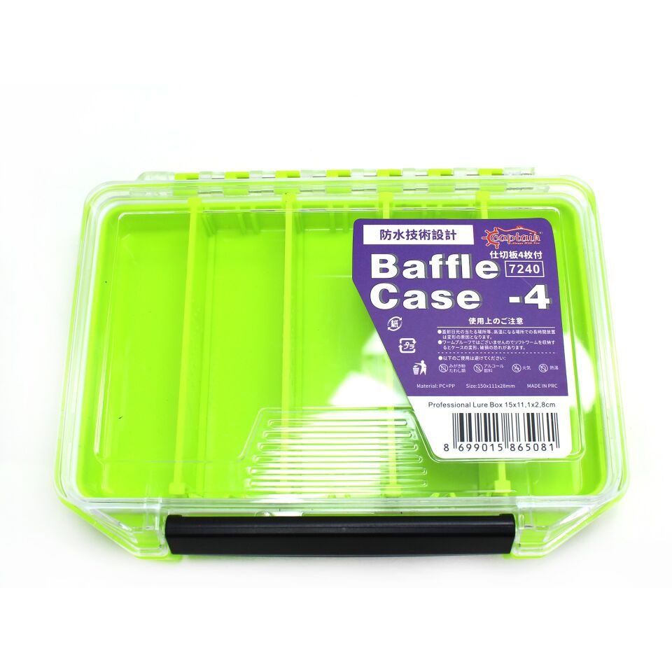 Captain 7240 Profesyonel Contalı Sahte Balık ve Jig Kutusu 15x11x3cm Yeşil