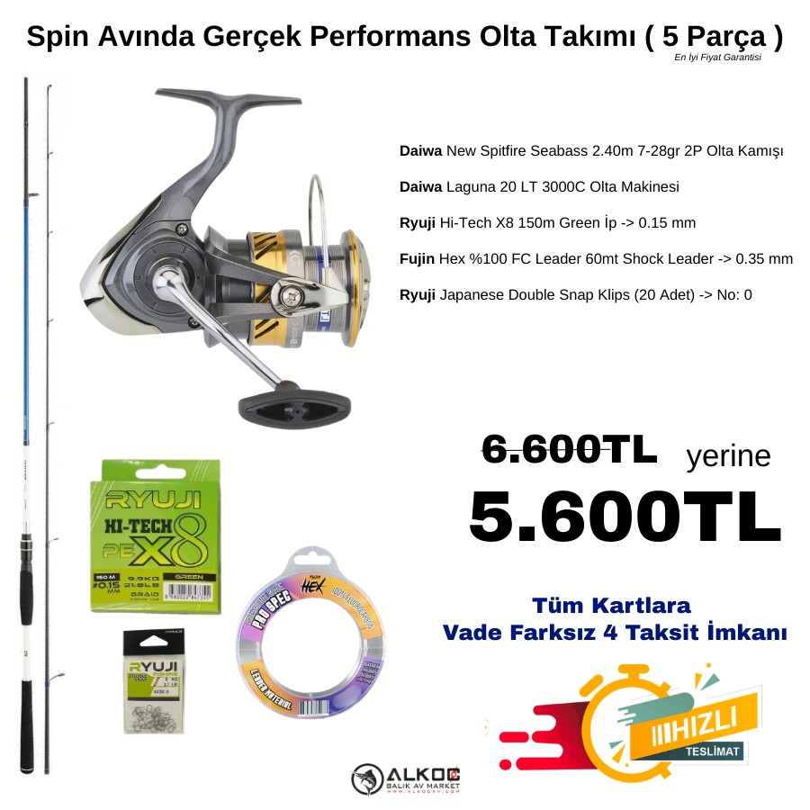 Spin Avında Gerçek Performans Olta Takımı ( 5 Parça )