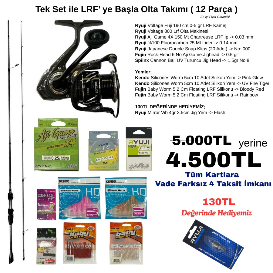 Tek Set ile LRF’ ye Başla Olta Takımı ( 12 Parça )