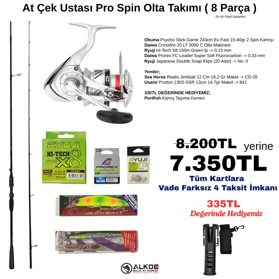 At Çek Ustası Pro Spin Olta Takımı ( 8 Parça )