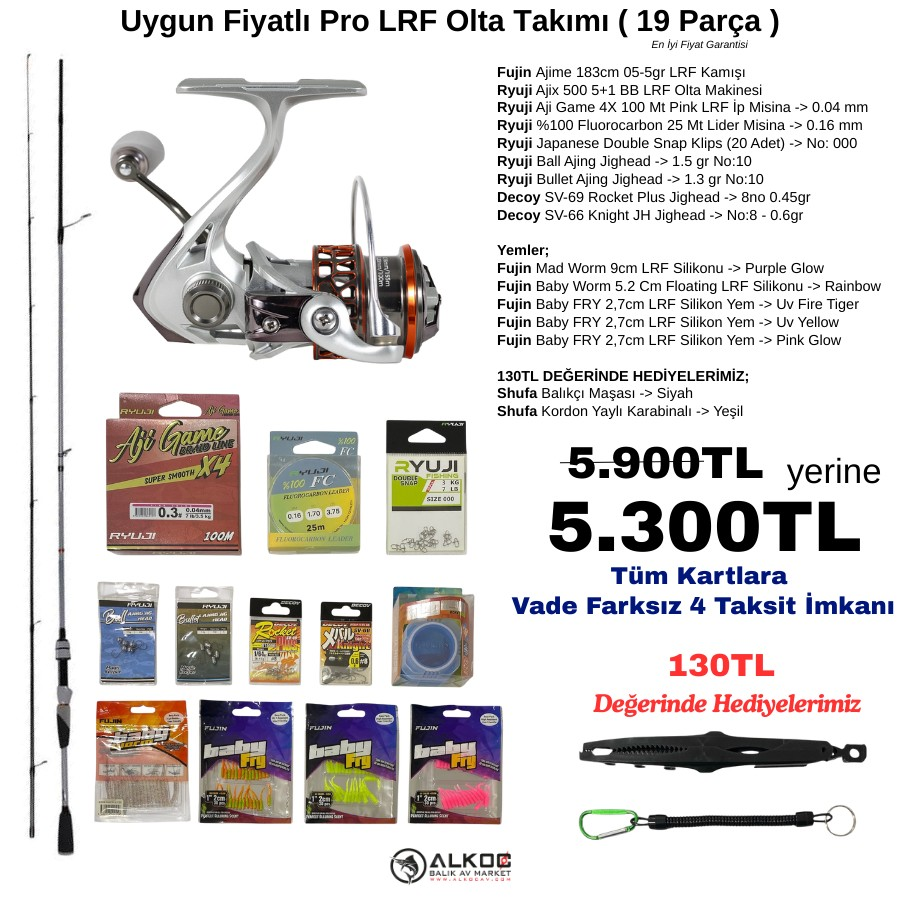 Uygun Fiyatlı Pro LRF Olta Takımı ( 19 Parça )